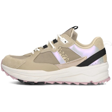 Napapijri Beige Vertic Sneakers met Metallic Panelen Napapijri , Beige , Dames - 40 Eu,39 Eu,38 EU