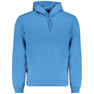 Napapijri Blauwe hoodie met geborduurd logo Napapijri , Blue , Heren - 2Xl,Xl,M,S,3Xl