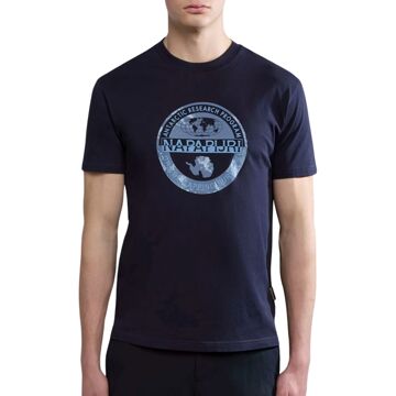Napapijri Korte mouw T-shirt voor mannen Napapijri , Blue , Heren - L,M,S