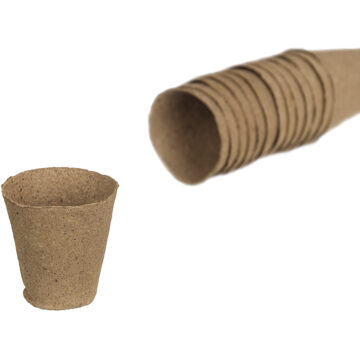 Nature 18x stuks biologisch afbreekbare turfpotje H 6 x 6 x 6 cm - Stekpotjes Bruin