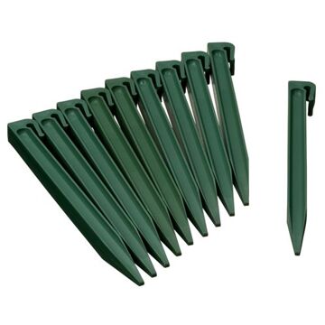 Nature Grondpennen voor borderranden groen H26,7x1,9x1,8 cm set 10 stuks