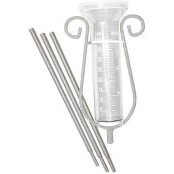 Nature Kunststof regenmeter 25 ml met steel 100 cm - Regenmeters Transparant