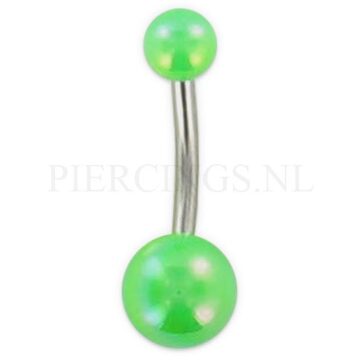 Navelpiercing acryl parelmoer groen