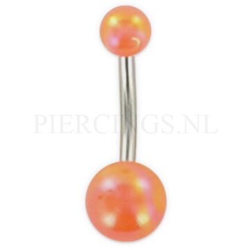 Navelpiercing acryl parelmoer oranje