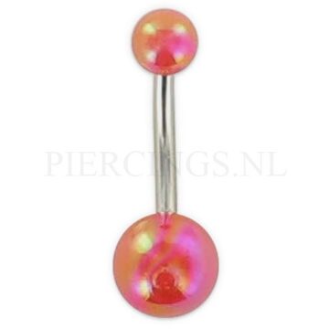 Navelpiercing acryl parelmoer rood