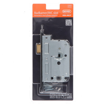 Nemef Insteekslot Badkamerslot Wc-slot 1264/3 - Zwart Gelakt - 63mm