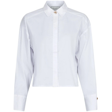Neo Noir Elegante Poplin Shirt met Decoratieve Knopen Neo Noir , White , Dames - Xl,L,M,S,Xs
