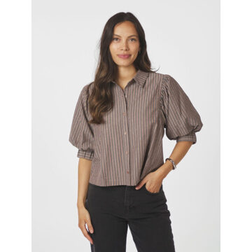 Neo Noir etta soft stripe stone shirt 166416 210 brown Bruin - 36
