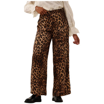 Neo Noir Luipaardprint Wijde Broek Neo Noir , Brown , Dames - Xl,L,M,S,Xs