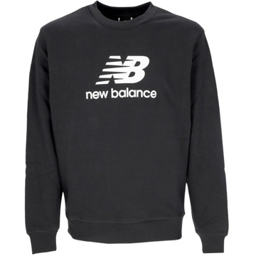 New Balance Logo French Terry Crewneck Sweatshirt Zwart New Balance , Black , Heren - Xl,L,S