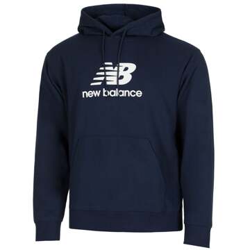 New Balance Logo French Terry Hoodie Sweater Met Capuchon Heren donkerblauw