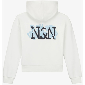 NIK&NIK Meisjes hoodie lacie off white sky blue Ecru - 116