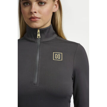 NIKKIE nantes ski pully skipully met rits dames - Zwart - 44