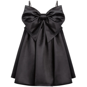 Nina Ricci Zwarte Bow Front Flared Jurk Nina Ricci , Black , Dames - M,S,Xs