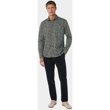 No Excess Casual hemd lange mouw shirt stretch allover printed 25450840/052 Groen - XL