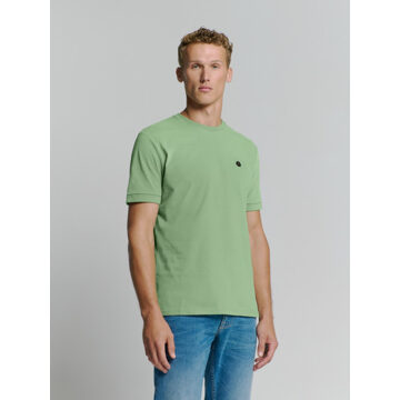 No Excess T-shirt crewneck peached with linen - Groen - XL