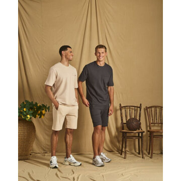 No Excess T-shirt korte mouw ronde hals jacuard dark steel Groen - L