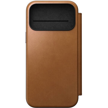 Nomad Modern Leather FolioBookcase voor de Apple iPhone 17 Pro Max - English Tan Lichtbruin