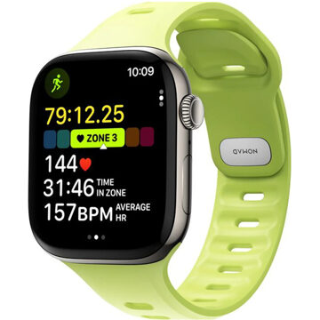 Nomad Tempo siliconen band voor de Apple Watch Series 1 - 11 / SE / Ultra (44/45/46/49 mm) - Wide fit - Lime Geel - 49 mm