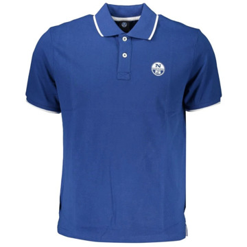 North Sails Blauw Katoenen Poloshirt met Korte Mouwen North Sails , Blue , Heren