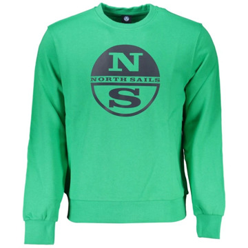 North Sails Geborstelde Sweatshirt met Logo Print North Sails , Green , Heren - 2Xl,Xl,L,M,S,3Xl