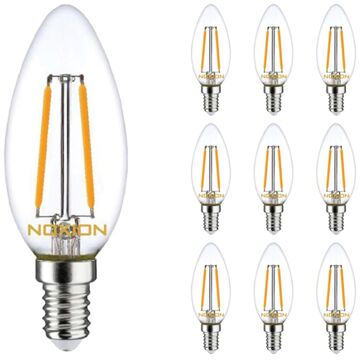 Noxion Voordeelpak 10x Noxion Lucent Led E14 Kaars Filament Helder 2.5w 250lm - 827 Zeer Warm Wit | Dimbaar