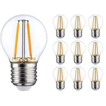 Noxion Voordeelpak 10x Noxion Lucent Led E27 Kogel Filament Helder 2.5w 250lm - 827 Zeer Warm Wit |