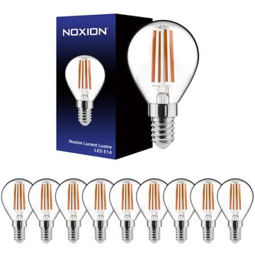 Noxion Voordeelpak 10x Noxion Lucent Lustre Led E14 Kogel Filament Helder 4.5w 470lm - 827 Zeer Warm Wit |