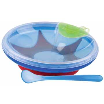 Nûby Nuby Warmhoudbord Met Zuignap 400 Ml Siliconen Blauw 2-delig