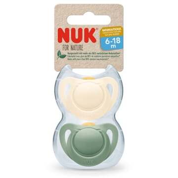 NUK Fopspeen Voor Nature Latex 6-18 maanden groen/crème 2-pack