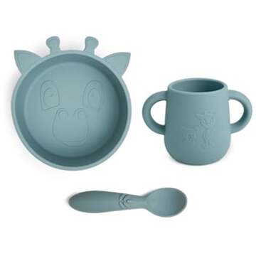 Nuuroo Servies Ebba Giraffe set van 3 Lood Blauw