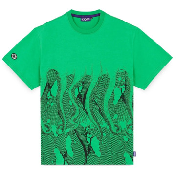 Octopus Groene Fishnet Tee Lente/Zomer 2024 Octopus , Green , Heren - S