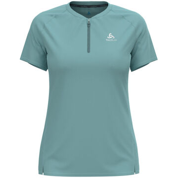 ODLO X-Alp Trail 1/2 Zip Crew Neck Hardloopshirt Dames turkoois - M,L