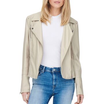 Only Imitatieleren bikerjack met ritsdetails Only , Beige , Dames - M,S