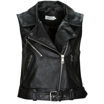 Only Imitatieleren Vest Only , Black , Dames - L,S,Xs
