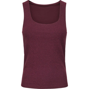 Only Onlea glitter s/l 2-ways top jrs noos chocolate tr Rood - M
