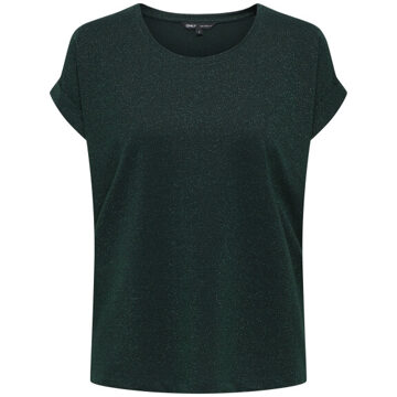 Only Onlmoster glitter s/s top jrs Groen