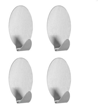 ophanghaak 6,2 x 3,3 cm RVS zilver 4 stuks Zilverkleurig