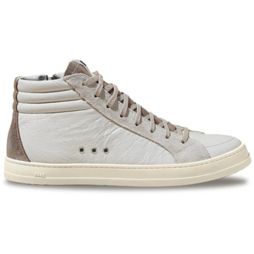 P448 Witte hoge sneakers met beige details P448 , Multicolor , Dames - 36 Eu,37 Eu,38 EU