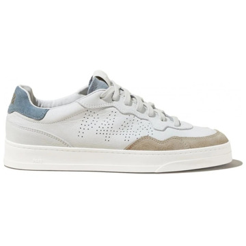 P448 Witte Sneakers met Beige Neus en Blauwe Hiel P448 , Multicolor , Heren - 41 Eu,40 Eu,43 EU