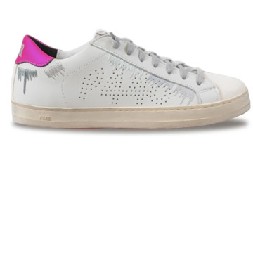 P448 Witte Sneakers met Helder Fuchsia Hiel P448 , Multicolor , Dames - 36 EU