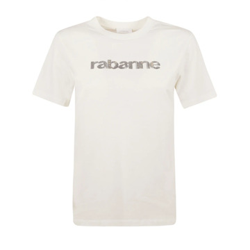 Paco Rabanne Stijlvolle T-shirts en Polos Paco Rabanne , Beige , Dames - L,M,S,Xs