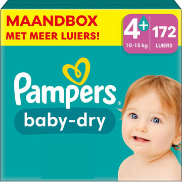 Pampers Baby Dry - Maat 4+ - Maandbox - 172 stuks - 10/15 KG