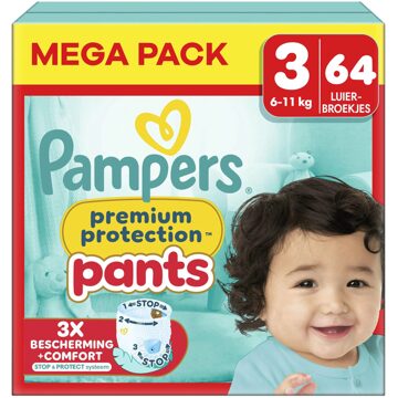 Pampers Premium Protection Pants - Maat 3 - Mega Pack - 64 stuks - 6/11 KG
