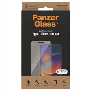 PanzerGlass Anti-Bacterial Screenprotector voor de iPhone 14 Pro Max Transparant