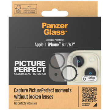 PanzerGlass Camera Protector voor de Apple iPhone 15 / 15 Plus Transparant