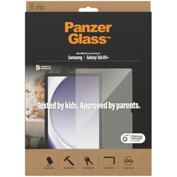 PanzerGlass Screenprotector voor Samsung Galaxy Tab A9 Plus Tablet screenprotector Transparant