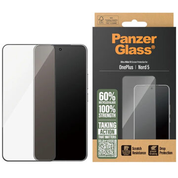 PanzerGlass Ultra-Wide Fit Anti-Bacterial Screenprotector incl. applicator voor de OnePlus Nord 5 Transparant