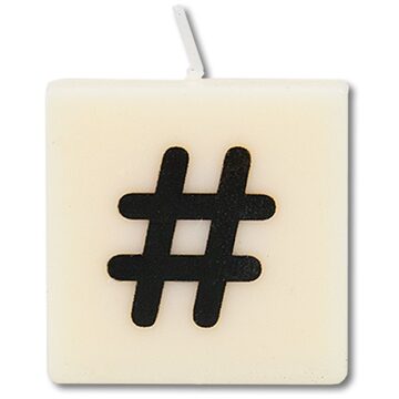 Paper dreams Kaarsje symbool #, 4st.