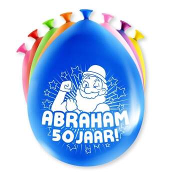 paperdreams Ballonnen - Abraham/50 jaar feest - 8x stuks - diverse kleuren - 30 cm - Ballonnen Multikleur